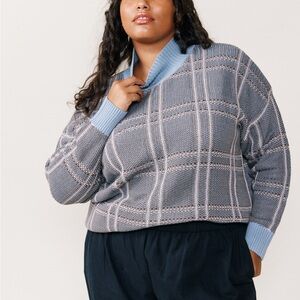 Able Jana Patterned Plaid Turtleneck Sweater 1X